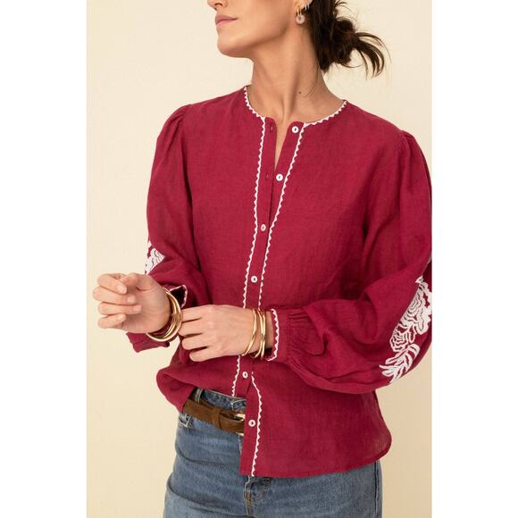 Sonmer Shop USA Tops - Sonmer Leonor Blouse in Cherry